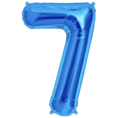 Image of Blue Number 7 Foil Balloon, 101cm
