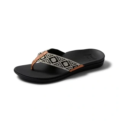 Image of Reef Women&#039;s Ortho Woven Sandal, Black/White, 8 UK