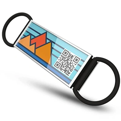 Image of DISONTAG QR Code Slide on Dog ID Tags Personalized Free Online Pet Profile Large Picture Display Modifiable Privacy Control No APP Required(23 * 58mm)