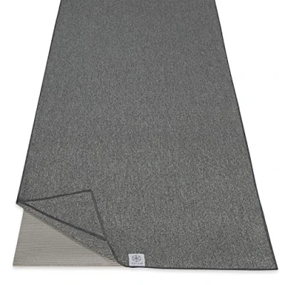 Image of Gaiam 05 63735 Yoga Towel Mat Sized Active Dry Non Slip Moisture Wicking Sweat Absorbent Microfiber Hot for Women &amp; Men Stay Put Corner Pockets (70&quot; Long x 26&quot; Wide), Grey