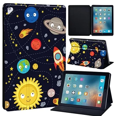 Image of Leather slim lightweight Stand Cover Case for Apple New iPad 9.7 2018 2017(6th Gen, 5th Gen)/iPad Air 2/iPad Air/iPad Pro Tablet with Auto Wake/Sleep (universal planet)