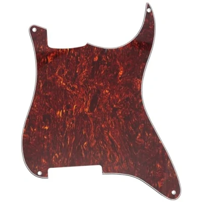 Image of Musiclily 4 Hole Guitar Stratocaster Pickguard Blanks Material for Strat Style Custom, 4Ply Red Tortoise
