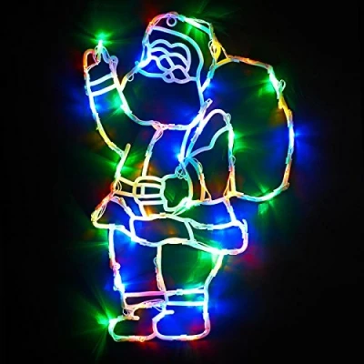 Image of New Indoor Santa LED Light Silhouette for Room decoration MultiColour