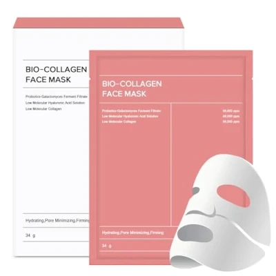 Image of Collagen Face Mask, Bio Real Deep Mask 5 Pieces Intense Hydration Firm Skin Instant Radiance of the Complexion, Suitable for All Types