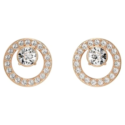 Image of Swarovski womens Hoop Earrings, Creativity Crystals,Rose gold tone plated / White, One Size