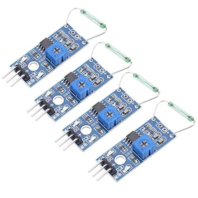 Image of Reed module, 4 pcs/set Sensor Magnetic Switch Module Diy Kit Normally Open Electrical &amp; Electronic