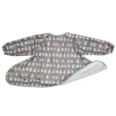 Image of Tidy Tot Spare Weaning Bib for &amp; Tray Kit. Coverall Baby Feeding with Sleeves. Attaches to Food Tray. Waterproof Long Sleeved Bibs. Mess Proof Led Bibs BLW.