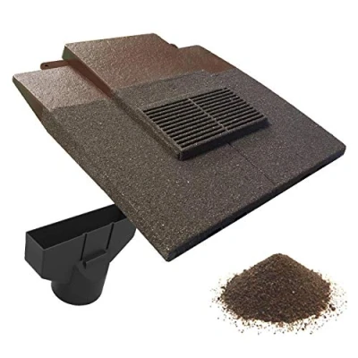 Image of Granulated Antique Brown Plain in line Roof Tile Ventilator &amp; Pipe Adapter