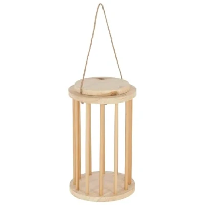 Image of KERBL Pet Hay Rack 3 in 1 Stand/Roll/Hanging for Rabbits and Rabbits, Made of Untreated Wood, 25 x Diameter 15 cm
