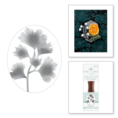Image of Spellbinders Gingko Leaves 3D Wax Seal Stamp from The Woodland Tales Collection