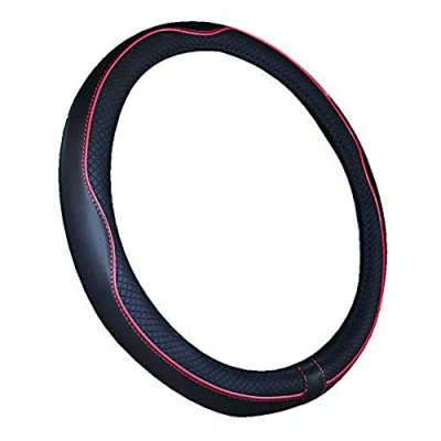 Image of Mayco Bell Boat Steering Wheel Cover Microfiber Leather 13 13.5 inch (Black Red)