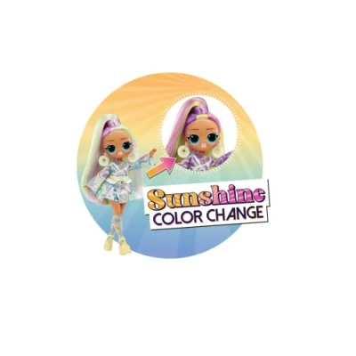 Image of L.O.L. Surprise OMG Sunshine Makeover Fashion Doll SUNRISE UV Colour Change in the Sun, Multiple Surprises, and Fabulous Accessories Great Gift for Kids Ages 4+