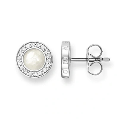 Image of Thomas Sabo Women Earring Studs White Zirconia Pearl 925 Sterling Silver H1861 030 14