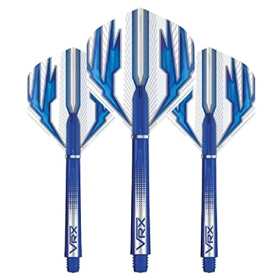 Image of RED DRAGON Dart Flight &amp; Stems Combo Blue 4 sets of Standard Flights and Medium VRX Per Pack