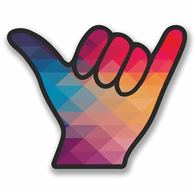 Image of 2 x 10cm Shaka Surfer Hand Vinyl Decal Sticker Car Laptop Surf Campervan #9655 (10cm Wide 8cm High)