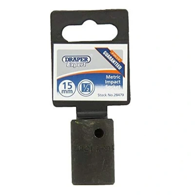 Image of Draper Impact Socket, 1/2&quot; Sq. Dr., 15mm