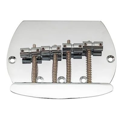 Image of Musiclily Pro 57mm 4 String Bass Bridge for Music Man Style Bass, Chrome