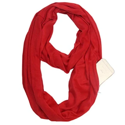 Image of Travel Scarf Infinity With Zipper Pocket Lightweight for Women