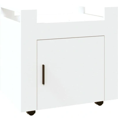 Image of vidaXL Desk Trolley White 60x45x60 cm Engineered Wood