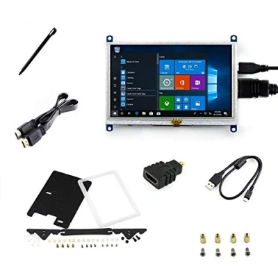 Image of waveshare 5inch LCD B Display 800x480 Resistive Touch Screen Monitor HDMI Module with Bicolor Case for Raspberry Pi 4 3 Model B+/B/A+/A, Beaglebone Black Support Windows 10/8.1/8/7