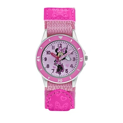 Image of Minnie Mouse Girls Analogue Classic Quartz Watch with Textile Strap MN5106