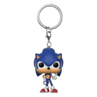 Image of Funko Pocket Pop! Keychain: Sonic the Hedgehog: Hedgehog With Ring Novelty Keyring Collectable Mini Figure Stocking Filler Gift Idea Official Merchandise
