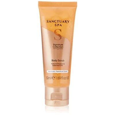 Image of Sanctuary Spa Body Scrub Natural Pumice and Essential Oils, Vegan Cruelty Free, 50ml, Orange