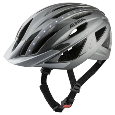 Image of ALPINA Unisex Adult, HAGA LED cycling helmet, darksilver matt, 52 56 cm