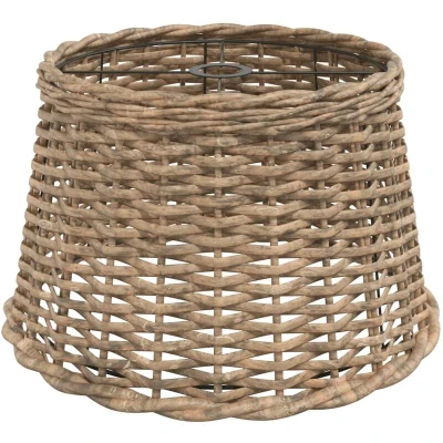 Image of vidaXL Handcrafted Wicker Ceiling Lamp Shade Versatile Brown Pendant Light for Interior Decor, Sized Ø45x28 cm