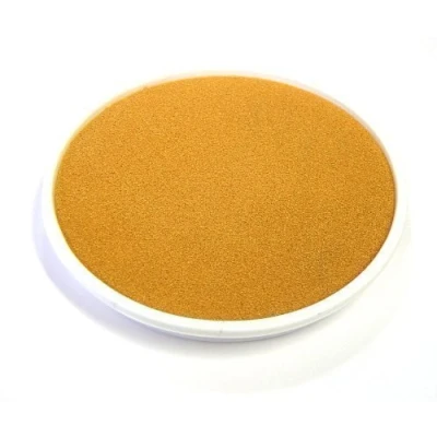 Image of Major Brushes Large Pre Inked Round Gold Ink Rubber Stamp Finger Painting Pad 15cm