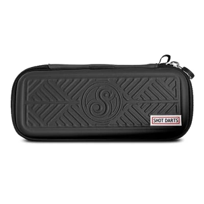 Image of Shot darts Tactical Slim Wallet Case Black 3 firm Form Slots Holds fully assembled with deep zipped pocket on the other side Perfect for tournaments or sessions Made in New Zealand