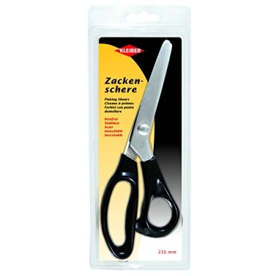 Image of Kleiber 920 42 Black handle pinking shears, Stainless Steel, Medium