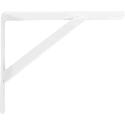 Image of Amig Model 9 Shelf Bracket Robust Wall for Shelves 300 x 225 mm Holds Up to 260 kg Ideal Kitchen, Bathroom, Bedroom, Office Easy Installation, White, Steel