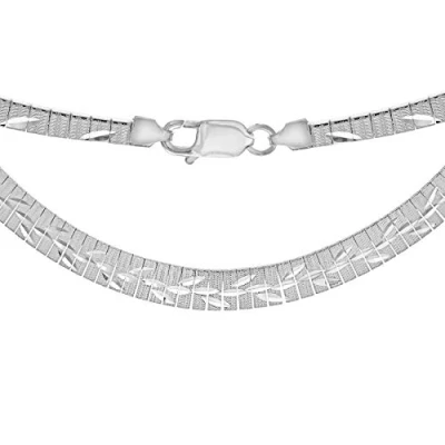 Image of Tuscany Silver Women&#039;s Sterling Leaf Patterned Graduated Cleopatra Necklace of Length 43.0cm