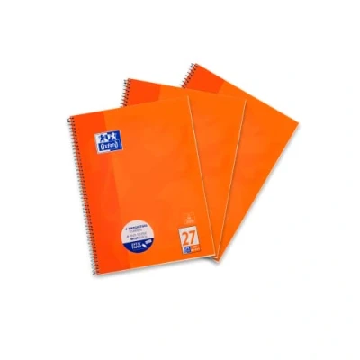 Image of Oxford College Notepad A4 Ruled with Double Margin 80 Sheets Orange Pack of 3