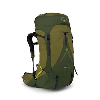 Image of Osprey Atmos AG LT 65 Mens Backpacking Backpack Scenic Valley/Green Peppercorn S/M