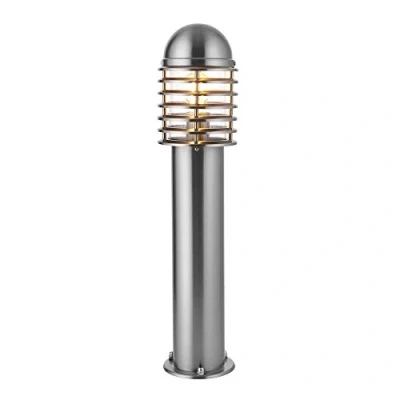 Image of National Lighting Louvre IP44 Rated Louvred Bollard Light 650mm Outdoor Garden Patio Porch Driveway Lights Stainless Steel Lamp Post 9W 240V LED ES E27 (Not Included)