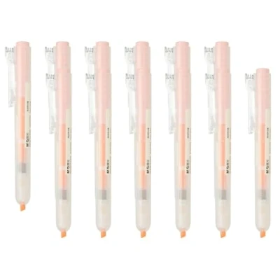 Image of M&amp;G Orange Highlighter, 12 Pack Retractable Highlighters Click High Lighters No Bleeds Highliters Pens Neon Clear View Bright Marker for Books