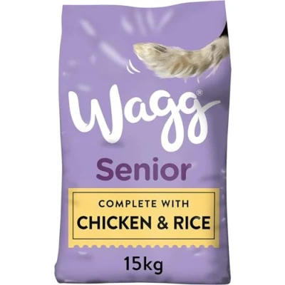 Image of Wagg Senior Complete Dry Dog Food Chicken &amp; Rice 15kg 28% Meaty Ingredients