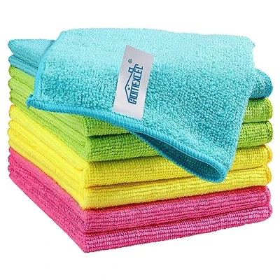 Image of HOMEXCEL Microfibre Cloth,8 Pack Cleaning Rag,Microfibre Cloths Towels with 4 Color Assorted,29 x 29 cm (Green/Blue/Yellow/Pink)
