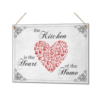 Image of Beenanas Kitchen is the Heart of Home Vintage Metal Wall Sign RetroTin Plaque