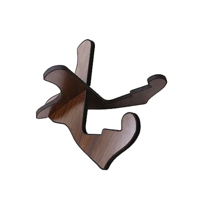 Image of Hniuyun Universal Wooden Guitar Stand, Portable String Instrument Holder with Foam Edges for Acoustic Classical Bass Guitars (model 2)