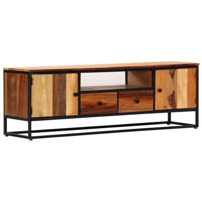 Image of vidaXL TV Cabinet 120x30x40 cm Solid Reclaimed Wood and Steel