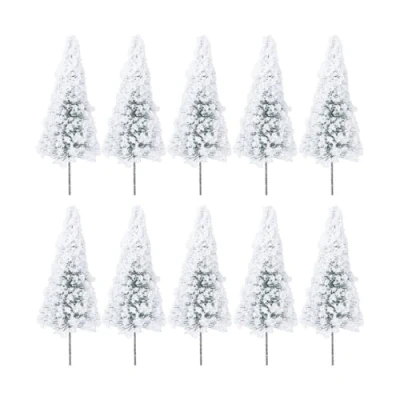 Image of Cedar Trees model 10 Pcs Landscape Sand table white Plant for DIY Craft Scenery 10cm