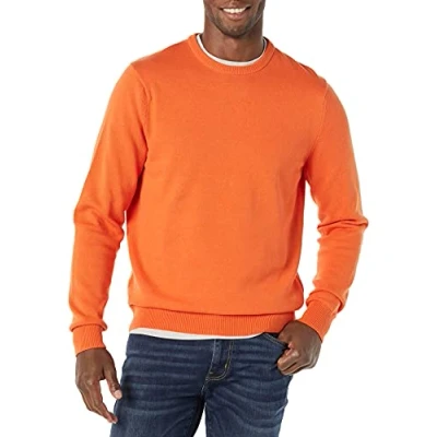 Image of Amazon Essentials Men&#039;s Crew Neck Sweater (Available in Big &amp; Tall), Orange, XXL