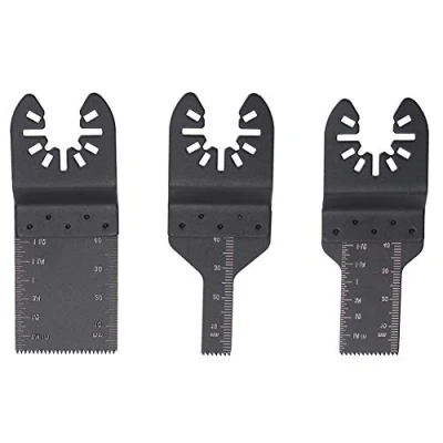 Image of Quick Release Oscillating Saw Blades Set 3Pcs High Carbon Steel 10mm 20mm 34mm Power Precision Cutting Multi Tool for Metal Wood Plastic