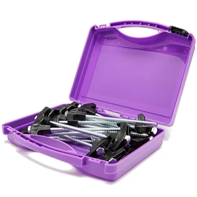 Image of Netagon Tent Awning Camping Heavy Duty Power Peg Hard Ground Pegs, Pack of 20 with Storage Box (Screw Pegs Pro)