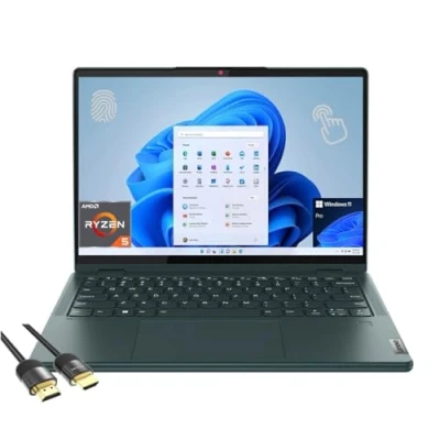 Image of Lenovo Yoga 6 Touch 2 in 1 Laptop, 13.3&quot; WUXGA, AMD Ryzen 5 7530U (Beat i7 11600H), 8GB RAM, 2TB PCIe SSD, Backlit KB, FP Reader, WiFi6, USB C, HDMI, PDG US Version Win 11 Pro, Dark Teal