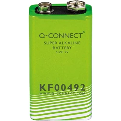 Image of Super Alkaline Batteries Q CONNECT E Block LR61 9V / Office Appliances And Machines/Type Kind 6LR61 Colour Green/Size E/Dimensions (mm) 26,2x13,1