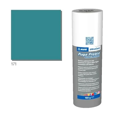 Image of MAPEI Ultracare FUGA Fresca Fresh Escape 171 Turquoise Polymer Paint to Renew The Color of Cement Joints Bottle 160 gr.
